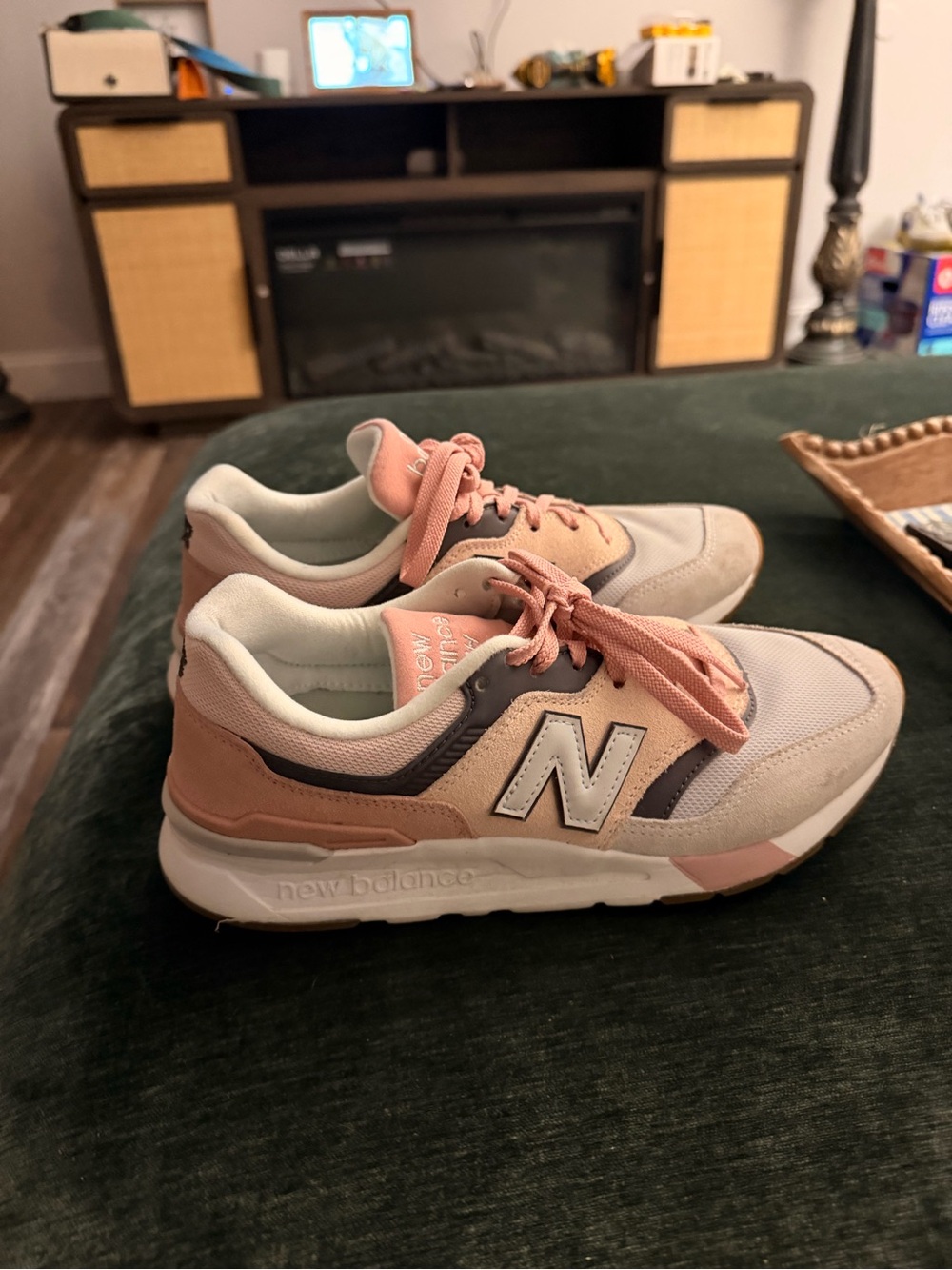 New Balance Pink and Gray Low-Top Sneakers